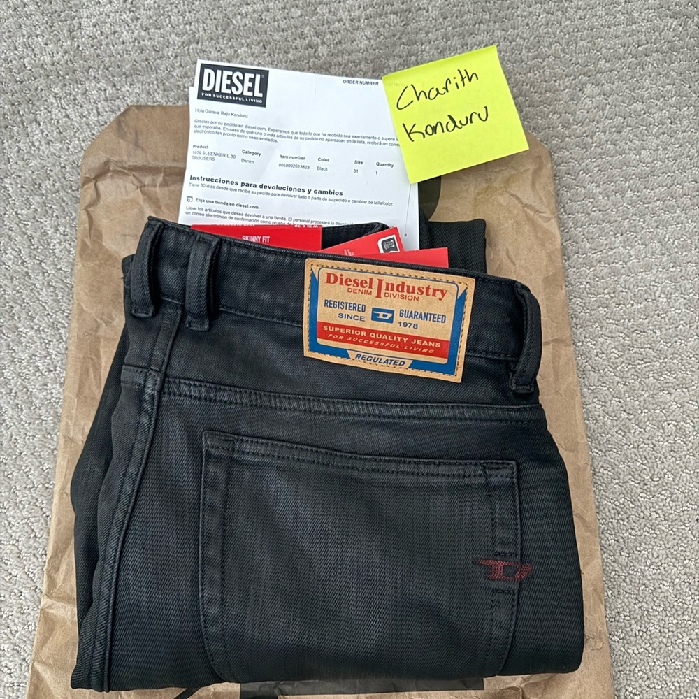 Diesel Black Slim Fit Jeans - Picture 3 of 4